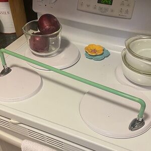 Jadeite Bent Glass 1930 24 inch Towel Bar with Tear Drop Brackets